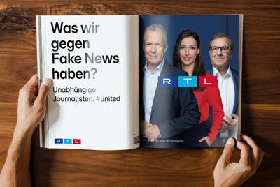 RTL News Mockup mit einem neuen RTL Logo.
